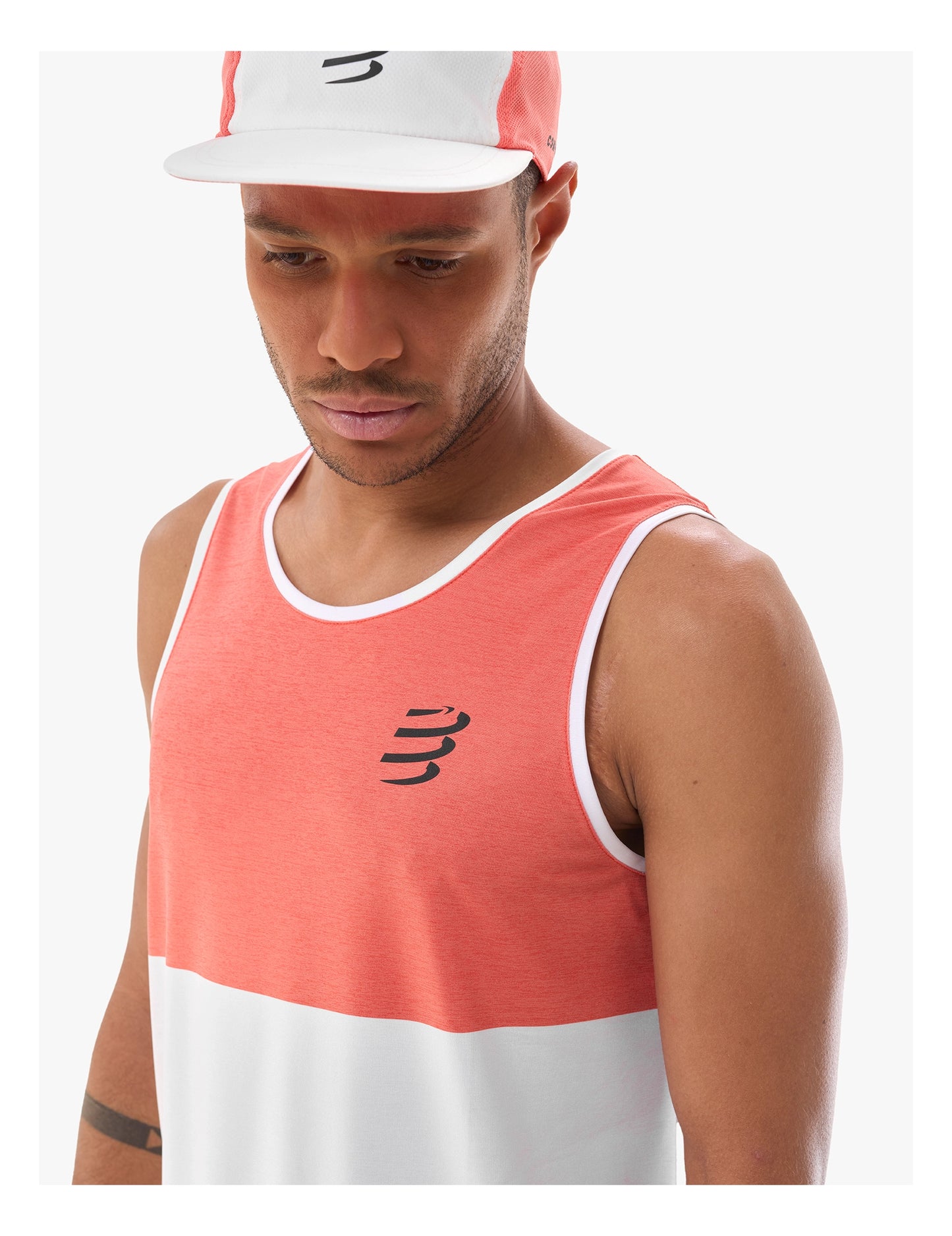 Áo chạy bộ Nam Compressport Performance Singlet - Cam Tigerlily