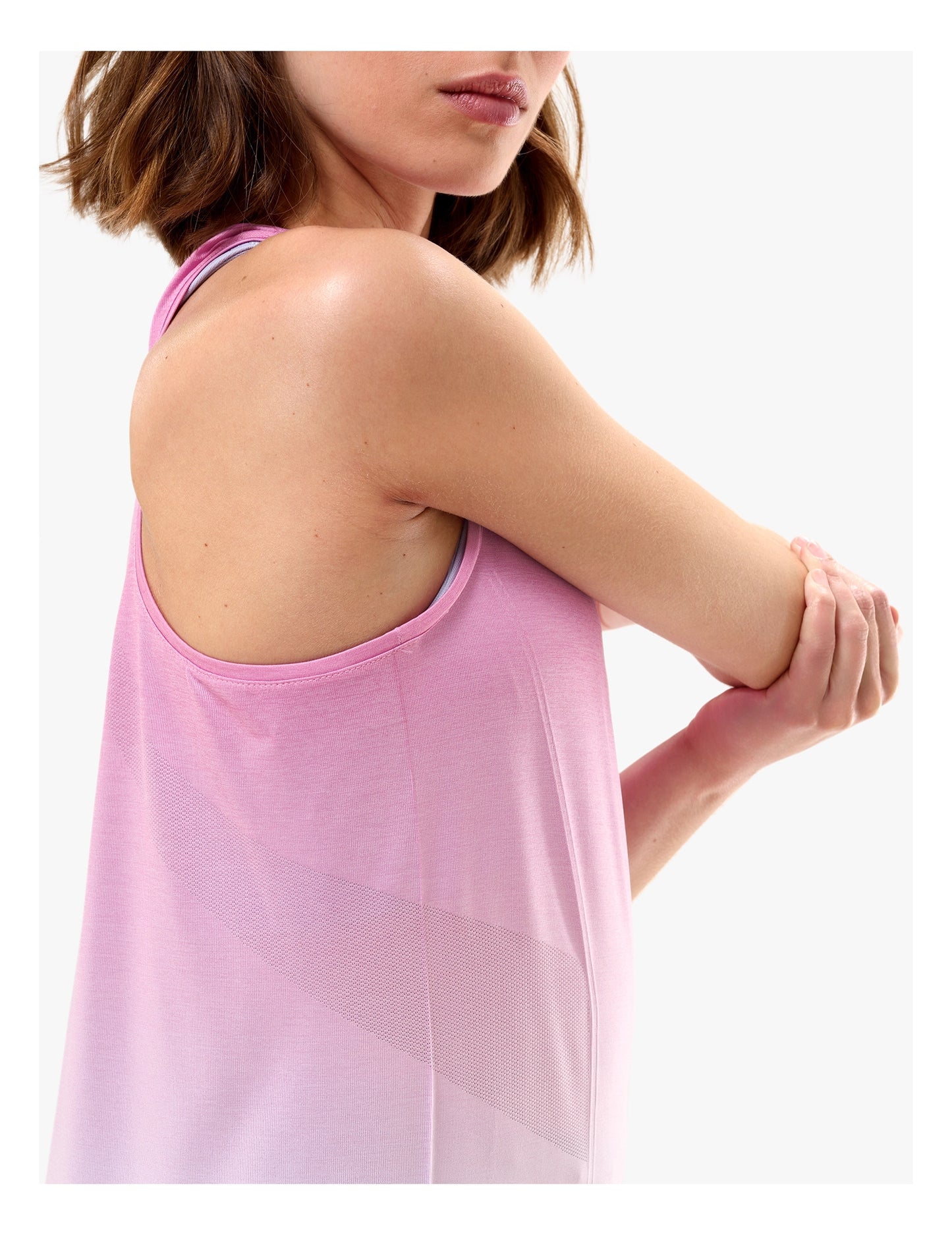 Áo Chạy Bộ Nữ Compressport Performance Singlet - Begonia/White