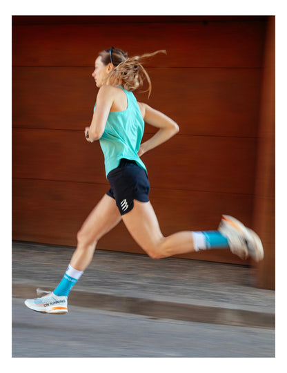 Áo Chạy Bộ Nữ Compressport Performance Singlet - Xanh Pool Blue