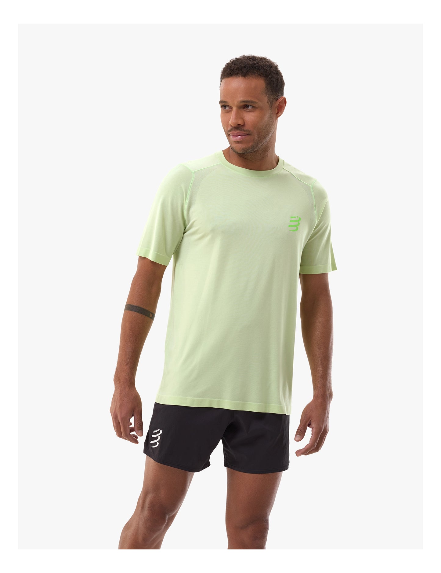 Áo chạy Bộ Nam Compressport Performance SS Tshirt - Xanh Lime