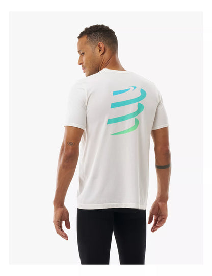 Áo chạy bộ Nam Compressport Podium SS Tshirt - Trắng (Star/White)