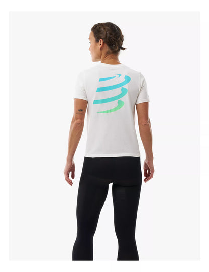 Áo Chạy Bộ Nữ Compressport Podium SS Tshirt - Trắng (Star White)