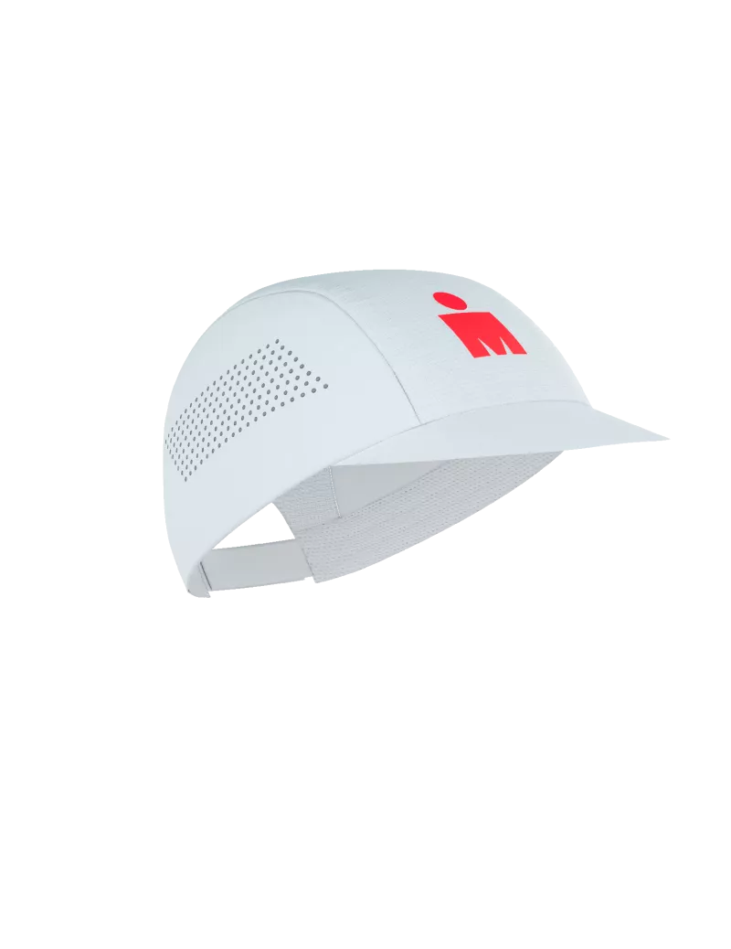 Mũ Chạy Bộ Compressport Pro Racing Cap IRONMAN 2026 - Trắng/Đỏ Neon