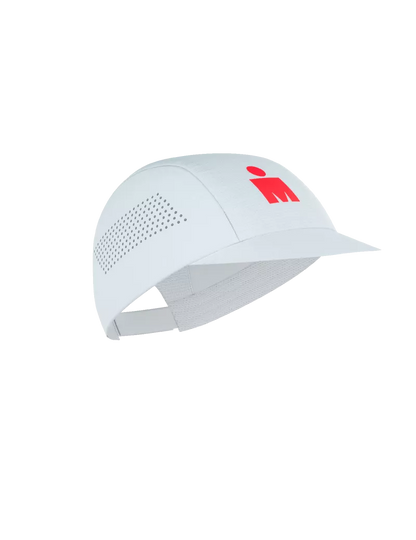 Mũ Chạy Bộ Compressport Pro Racing Cap IRONMAN 2026 - Trắng/Đỏ Neon