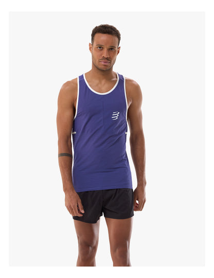 Áo Chạy Bộ Nam Compressport Pro Racing Singlet - Orient Blue