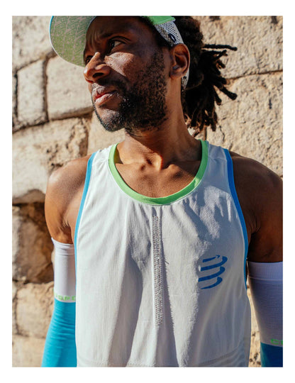 Áo Chạy Bộ Nam Compressport Pro Racing Singlet - Trắng (Star/White)