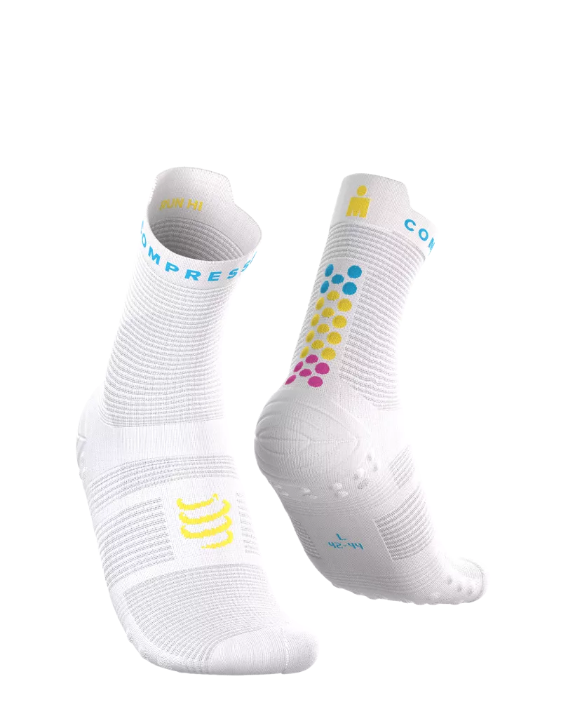 Tất Chạy Bộ Compressport Pro Racing Socks v4.0 Run High IRONMAN 2026 - Trắng