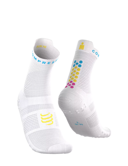 Tất Chạy Bộ Compressport Pro Racing Socks v4.0 Run High IRONMAN 2026 - Trắng