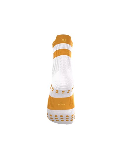 Tất Chạy Bộ Compressport Pro Racing Socks v4.0 Run High - Trắng/Vàng (White/Sunflower)