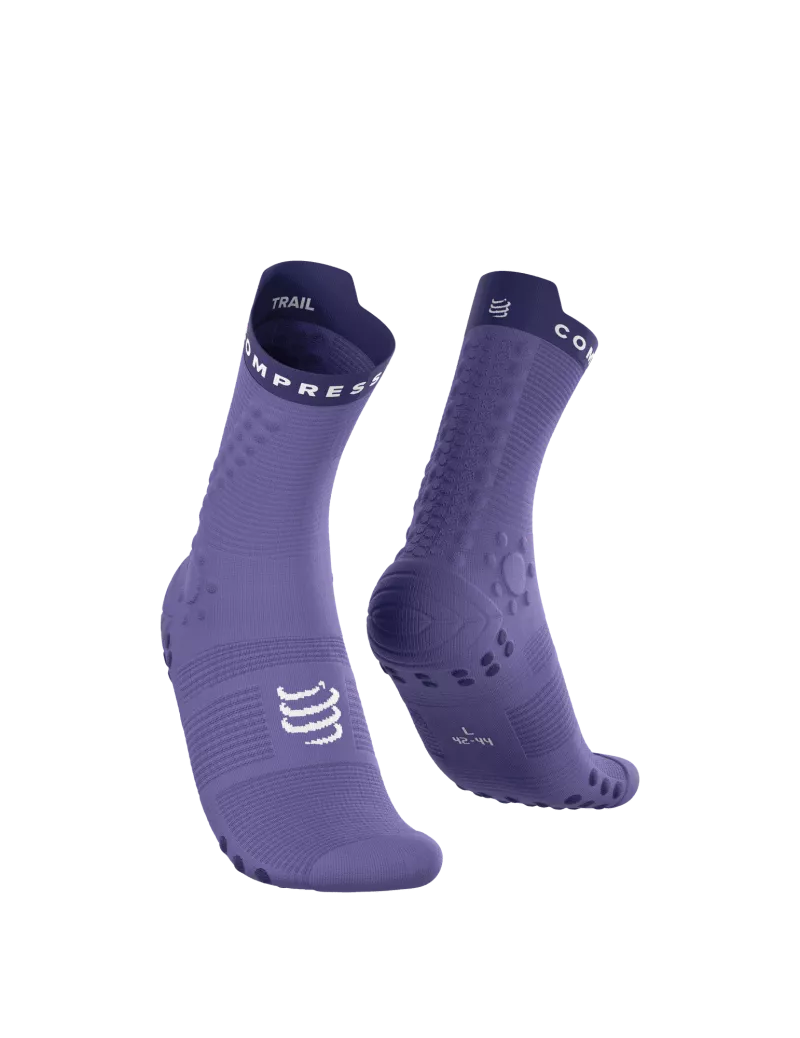 Tất chạy Trail Compressport Pro Racing Socks v4.0 Trail - Tím Peacoat