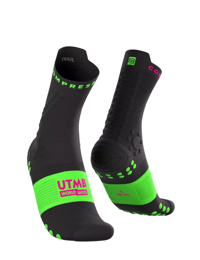 Tất chạy Trail Compressport Pro Racing Socks v4.0 Trail (Phiên bản UTMB) - Đen