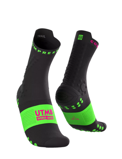 Tất chạy Trail Compressport Pro Racing Socks v4.0 Trail (Phiên bản UTMB) - Đen