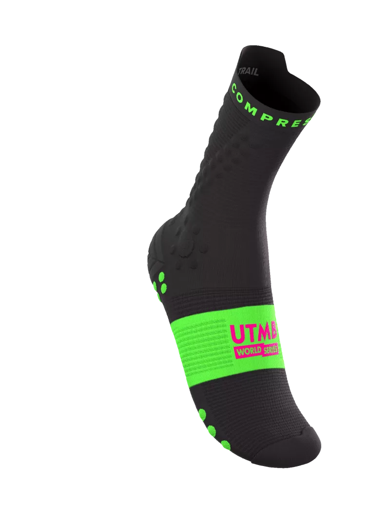 Tất chạy Trail Compressport Pro Racing Socks v4.0 Trail (Phiên bản UTMB) - Đen