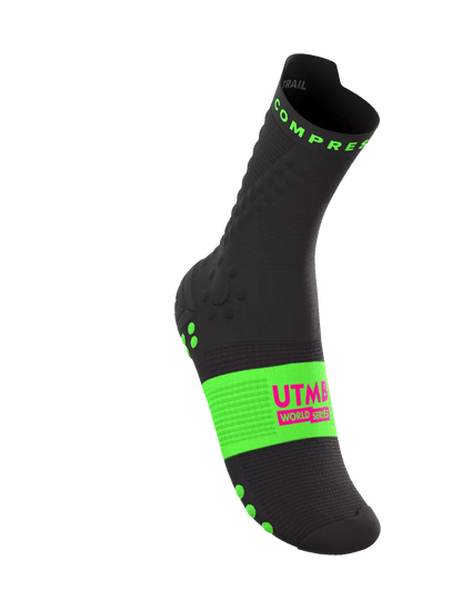 Tất chạy Trail Compressport Pro Racing Socks v4.0 Trail (Phiên bản UTMB) - Đen