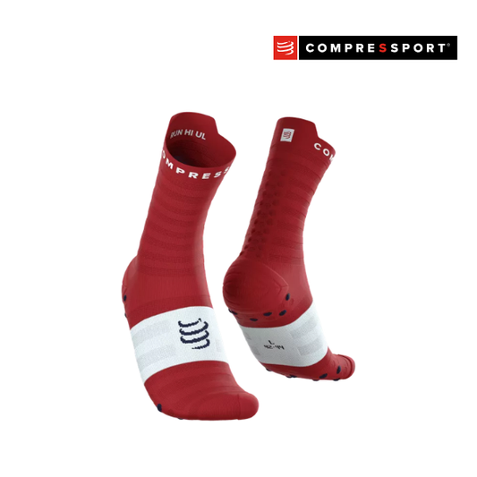 Tất Chạy Bộ Compressport Pro Racing Socks v4.0 Ultralight Run High - Đỏ/Trắng