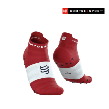 Tất chạy bộ Compressport Pro Racing Socks v4.0 Ultralight - Đỏ Pompeian/Trắng