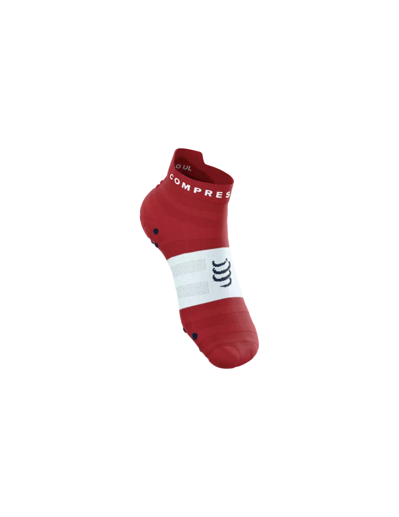 Tất chạy bộ Compressport Pro Racing Socks v4.0 Ultralight - Đỏ Pompeian/Trắng