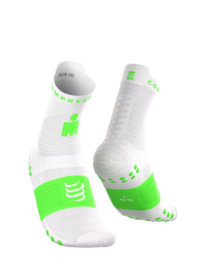 Tất Chạy Bộ Compressport Pro Racing Socks v4.0 Run High IRONMAN 2026 - Xanh Neon