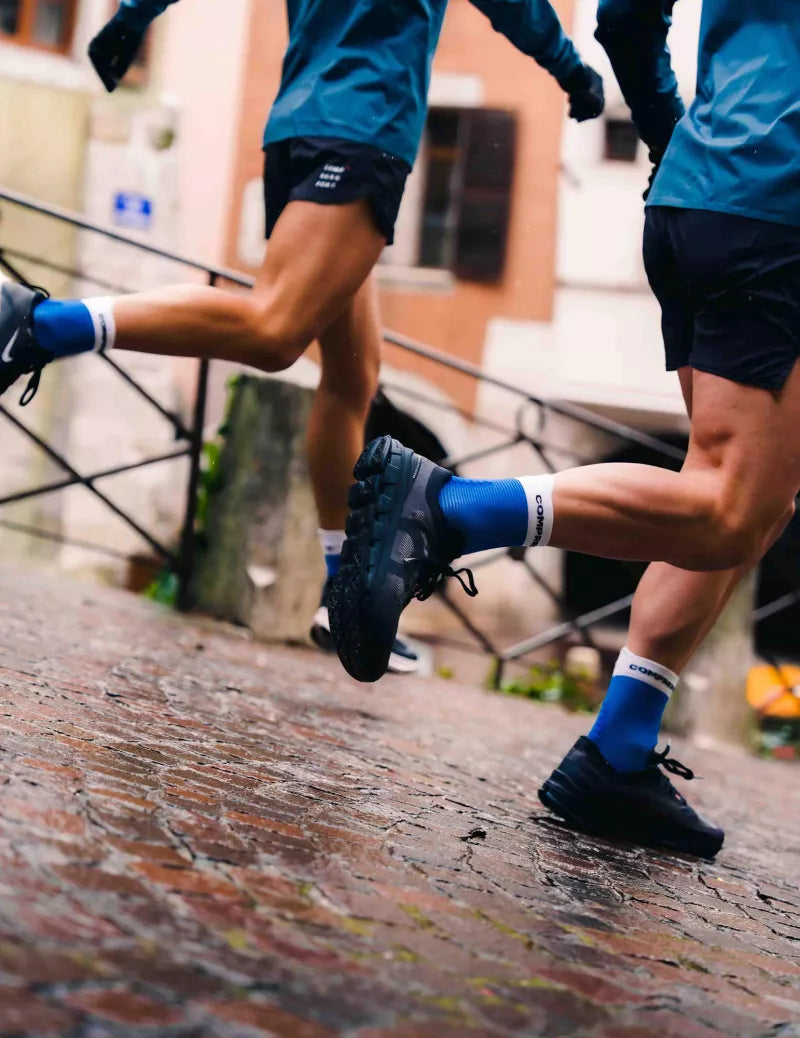 Tất Chạy Bộ Compressport Pro Racing Socks v4.0 Run High - Xanh Princess