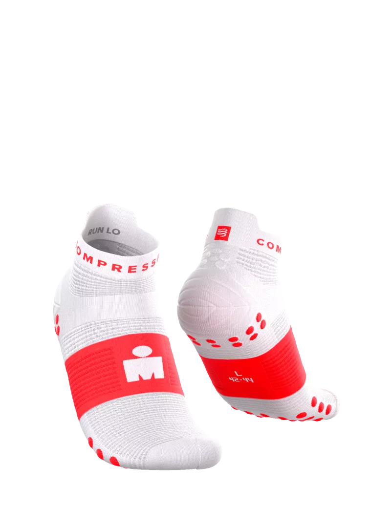 Tất Chạy Bộ Compressport Pro Racing Socks v4.0 Run Low IRONMAN 2026 - Trắng/Đỏ