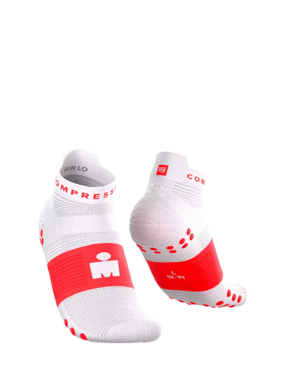 Tất Chạy Bộ Compressport Pro Racing Socks v4.0 Run Low IRONMAN 2026 - Trắng/Đỏ