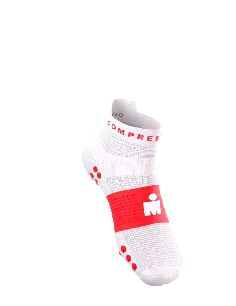 Tất Chạy Bộ Compressport Pro Racing Socks v4.0 Run Low IRONMAN 2026 - Trắng/Đỏ