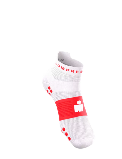Tất Chạy Bộ Compressport Pro Racing Socks v4.0 Run Low IRONMAN 2026 - Trắng/Đỏ