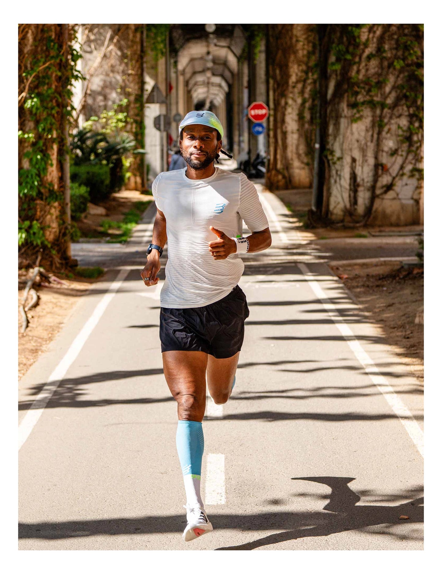 Áo chạy bộ Nam Compressport Pro Racing SS Tshirt - Trắng (Star White)