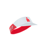 Mũ Chạy Bộ Compressport Pro Racing Visor IRONMAN 2026 - Trắng/Đỏ Neon