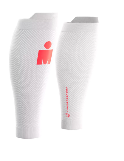 Băng Bảo Vệ Bắp Chân Compressport Calf Sleeves R2 Oxygen IRONMAN 2026 - Trắng/Đỏ