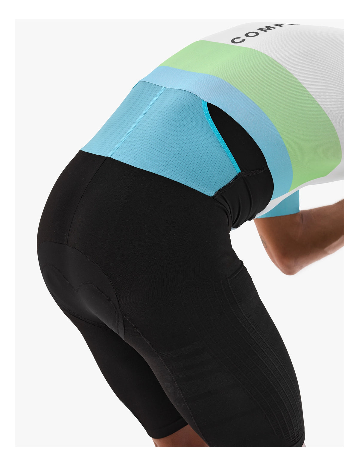 Đồ Ba Môn Nam Compressport Stream SS Trisuit - Trắng/Xanh (White/Blue Green)