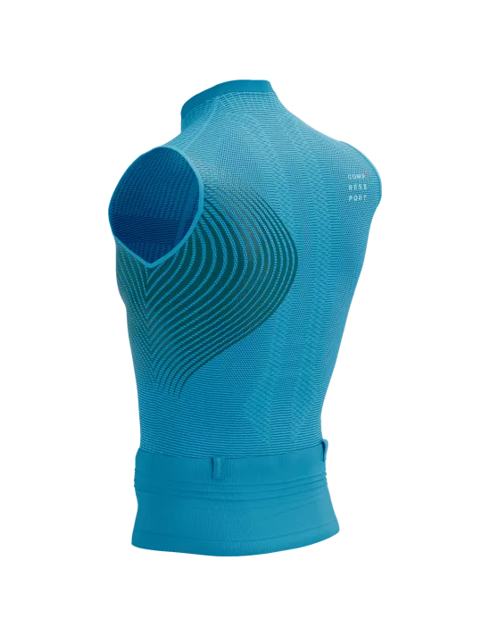 Compressport Men's Trail Postural Tank Top - Hawaiian Ocean/Shaded Spruce