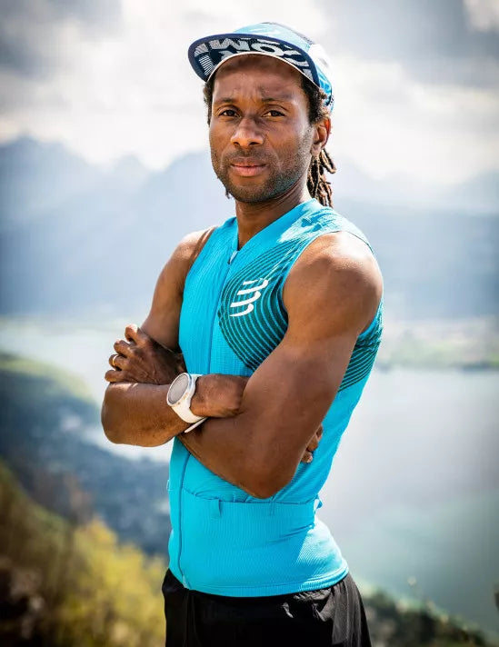 Áo chạy Trail Nam Compressport Trail Postural Tank Top - Xanh (Hawaiian Ocean/Shaded Spruce)