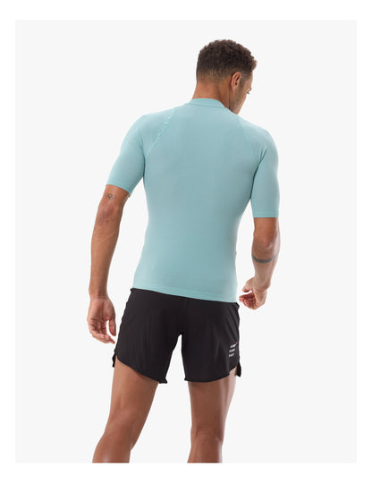 Áo chạy Trail Nam Compressport Trail Racing Postural SS Top - Xanh Ether