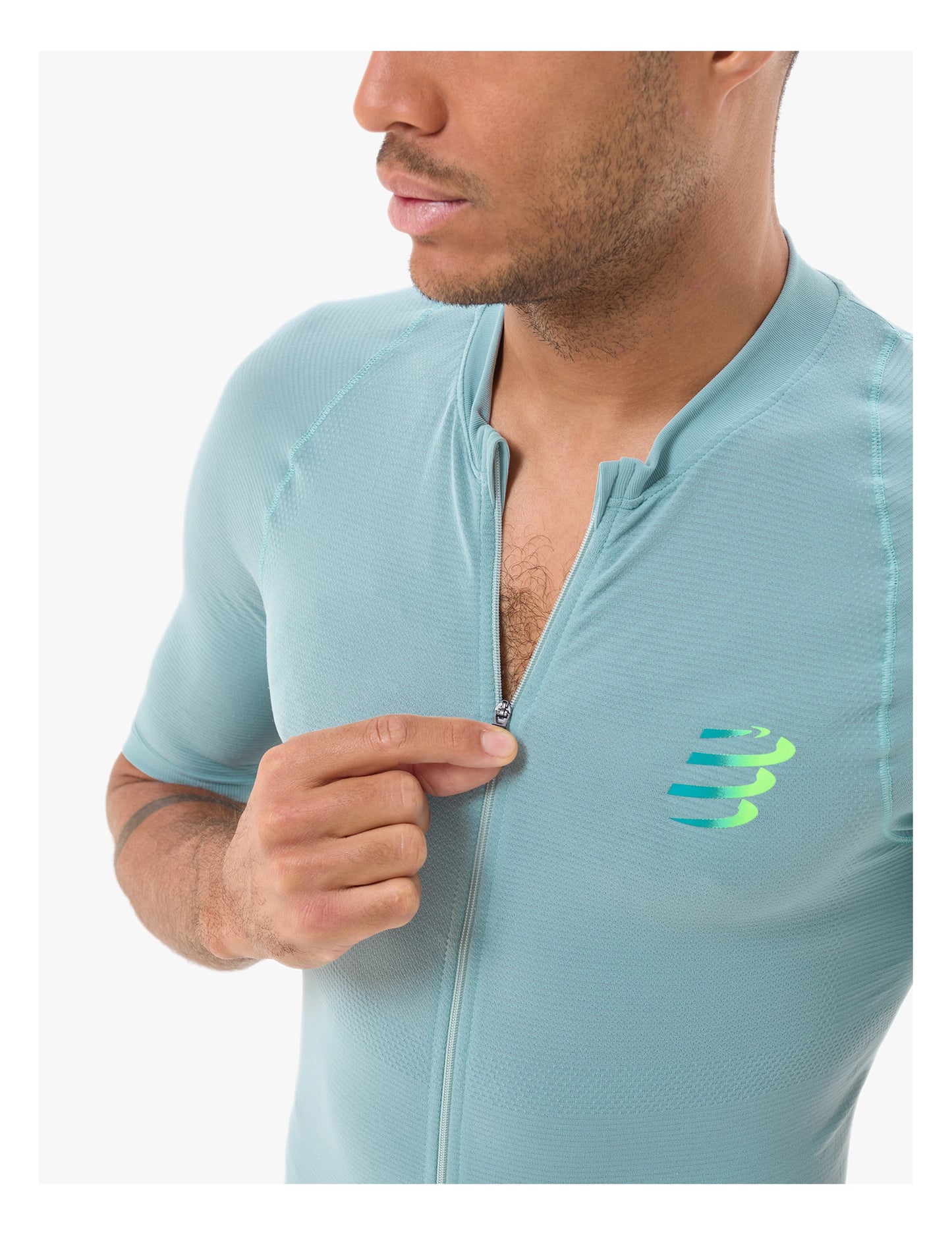 Áo chạy Trail Nam Compressport Trail Racing Postural SS Top - Xanh Ether