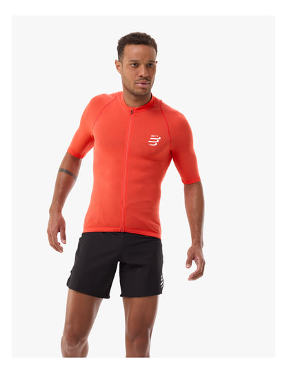 Áo chạy Trail Nam Compressport Trail Racing Postural SS Top - Cam Tigerlily