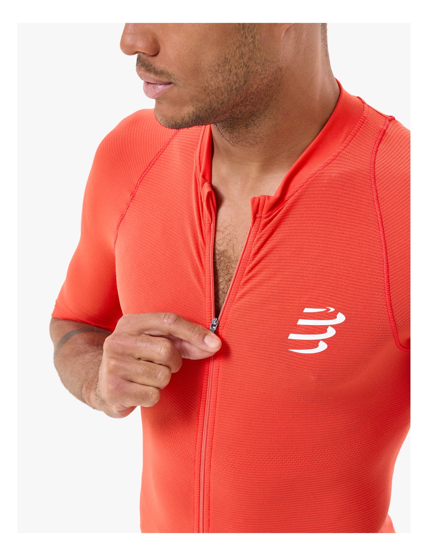 Áo chạy Trail Nam Compressport Trail Racing Postural SS Top - Cam Tigerlily