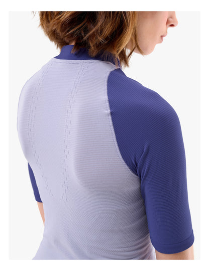 Áo chạy Trail Nữ Compressport Trail Racing Postural SS Top - Tím Lavender/Orient Blue