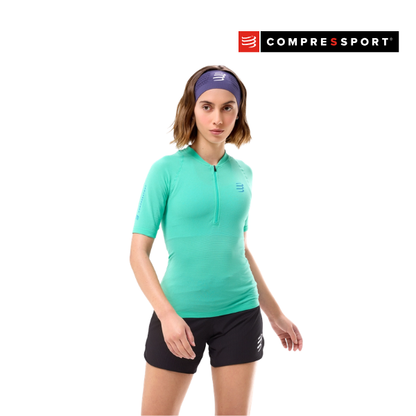 Áo Chạy Trail Nữ Compressport Trail Racing Postural SS Top - Pool Blue