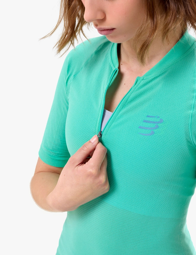 Áo Chạy Trail Nữ Compressport Trail Racing Postural SS Top - Pool Blue