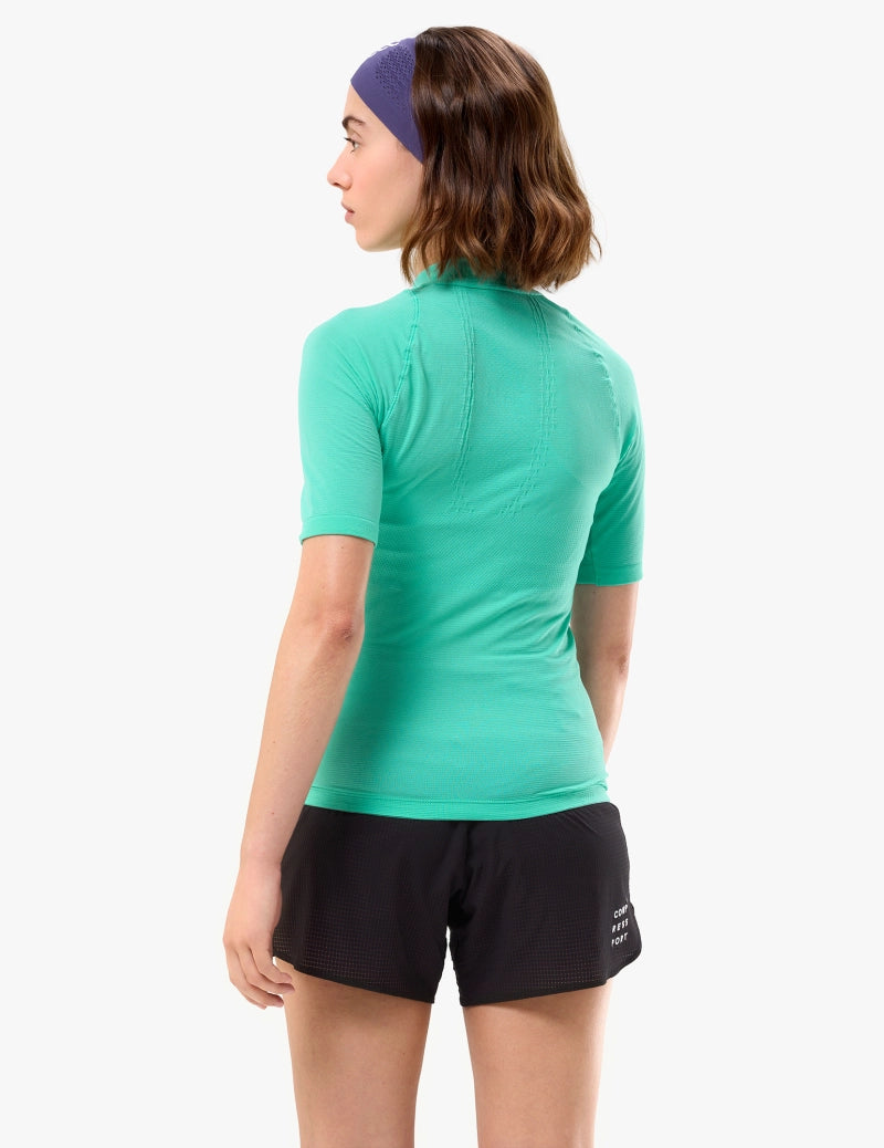 Áo Chạy Trail Nữ Compressport Trail Racing Postural SS Top - Pool Blue