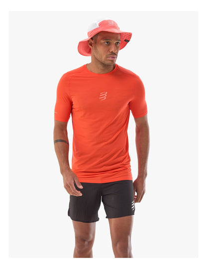 Áo Chạy Trail Nam Compressport Trail Racing SS Tshirt - Cam Tigerlily