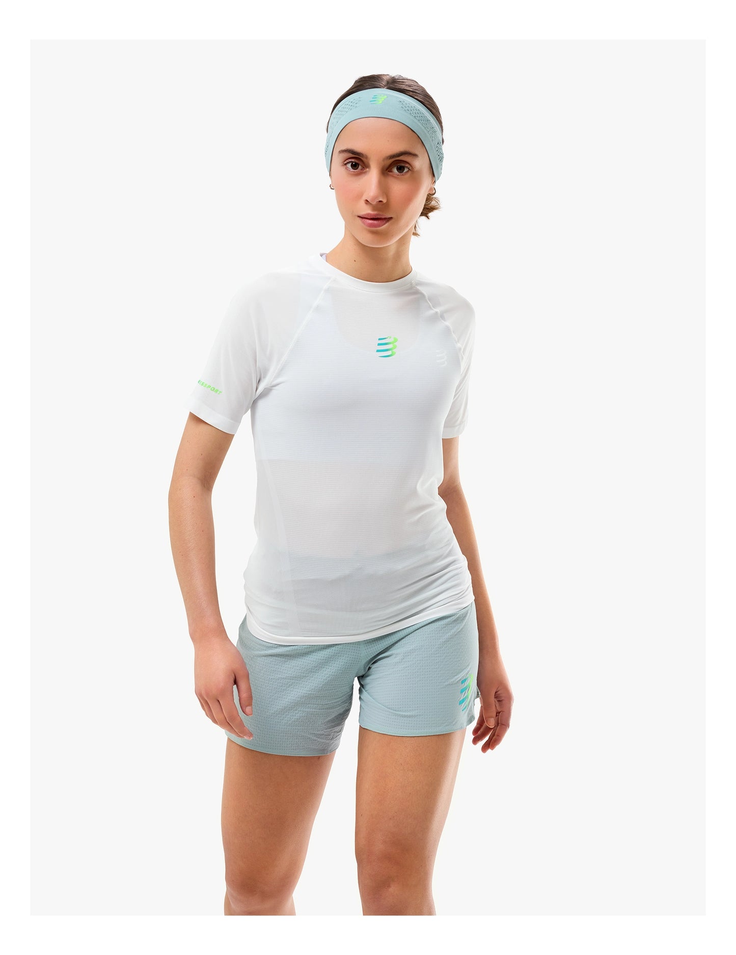 Áo Chạy Trail Nữ Compressport Trail Racing SS Tshirt - Star White