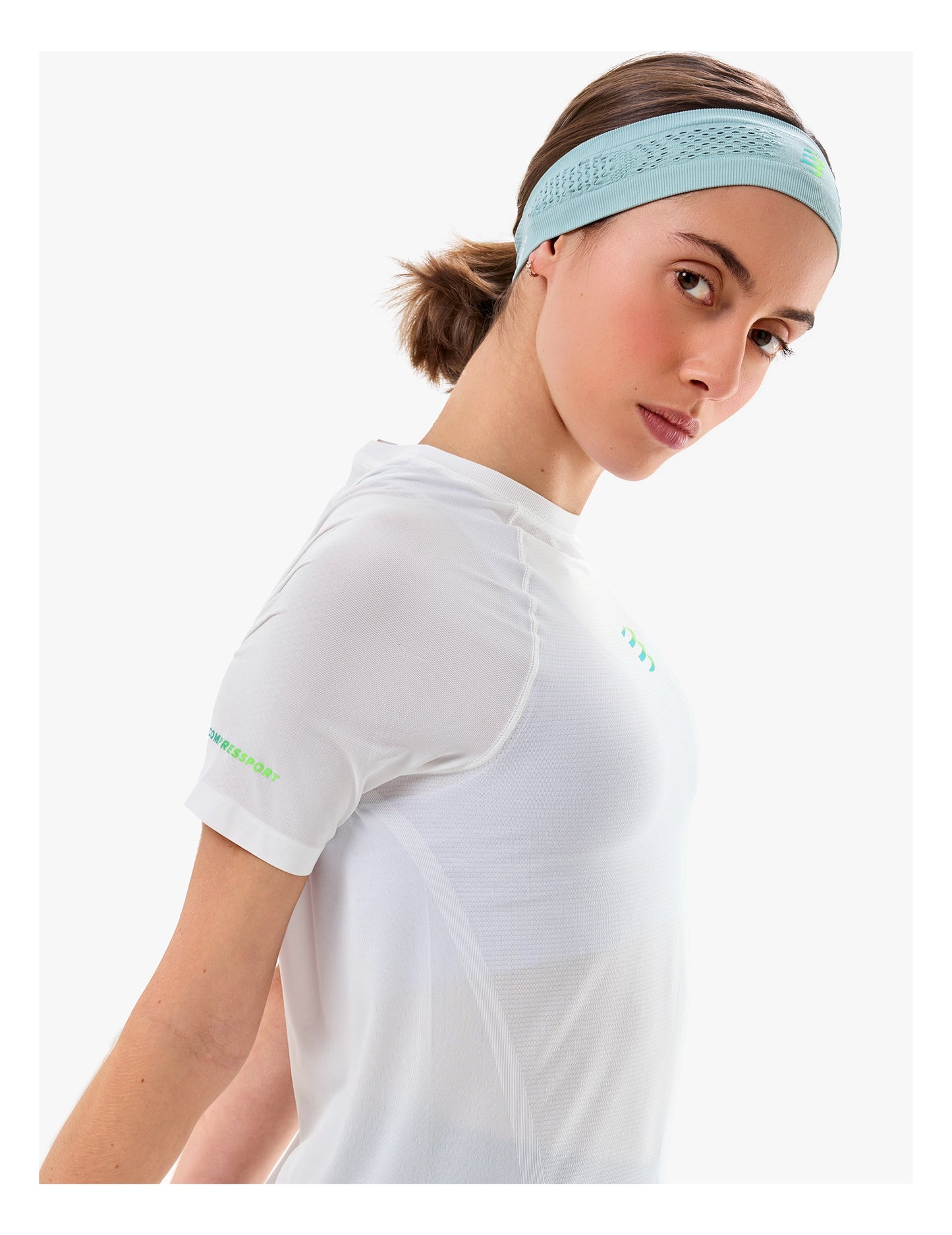 Áo Chạy Trail Nữ Compressport Trail Racing SS Tshirt - Star White