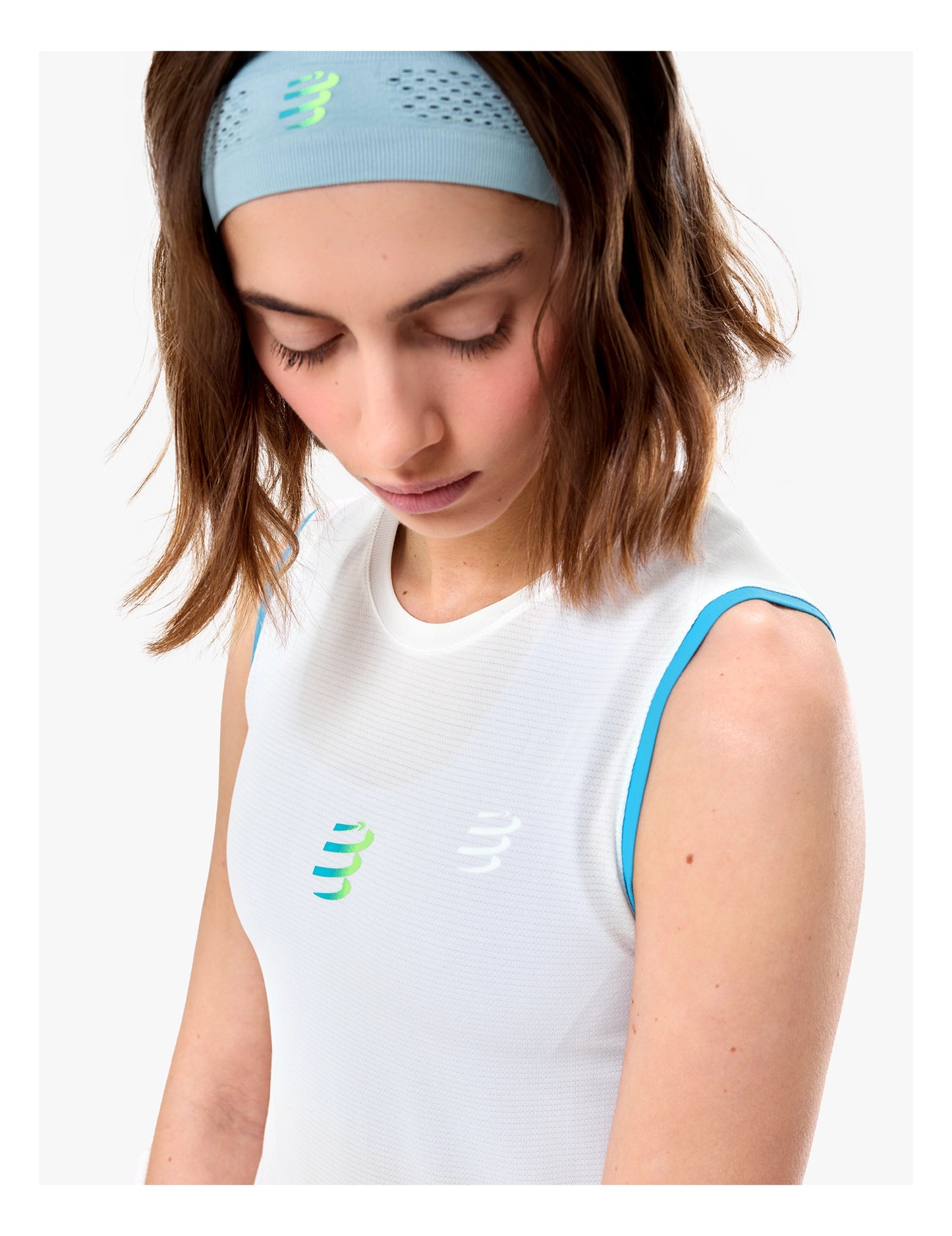 Áo chạy Trail Nữ Compressport Trail Racing Tank - Trắng Star White