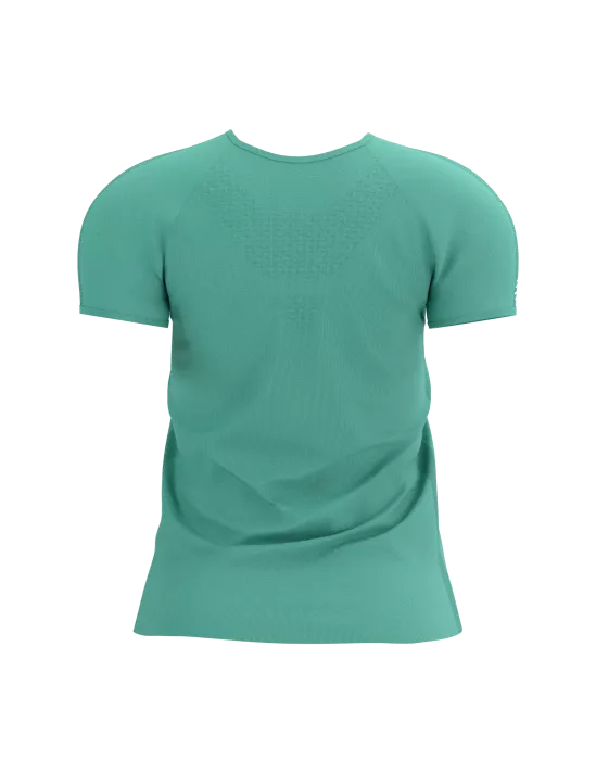 Áo chạy bộ Nữ Compressport Training SS Logo TShirt  - Xanh (Shell Blue)