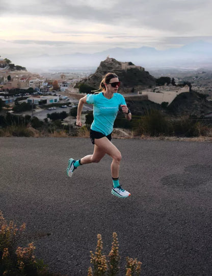 Áo chạy bộ Nữ Compressport Training SS Logo TShirt  - Xanh (Shell Blue)