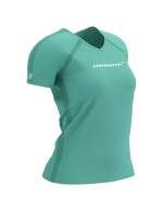 Compressport Women's Training SS Logo TShirt  - Shell Blue