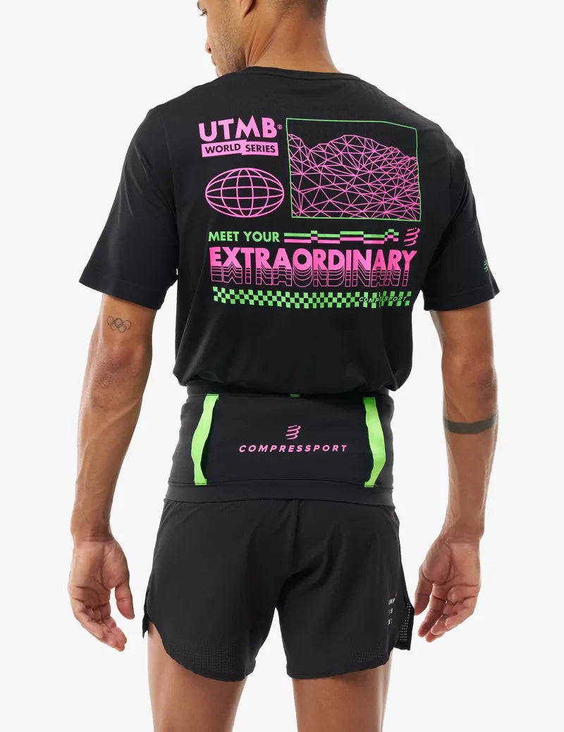 Áo Thun Nam Compressport Training SS Tshirt (Phiên bản UTMB) - Đen
