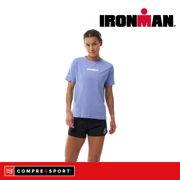 Áo Thun Tập Luyện Compressport Training SS Tshirt IRONMAN 2026 - Tím Jacaranda